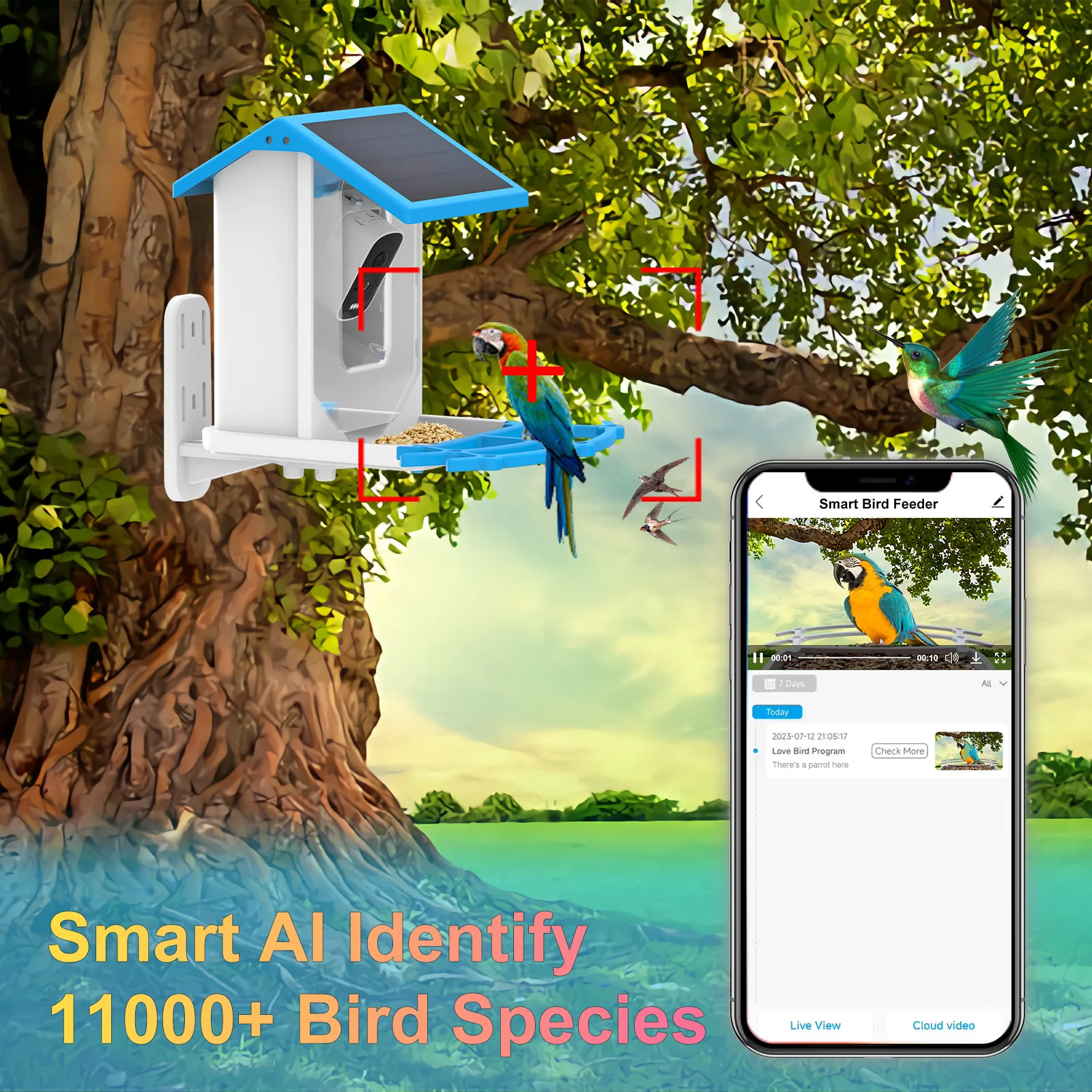 Telecamera intelligente 2K per - Bird Feeder Camera Wifi Smart Ai recensione e prezzo